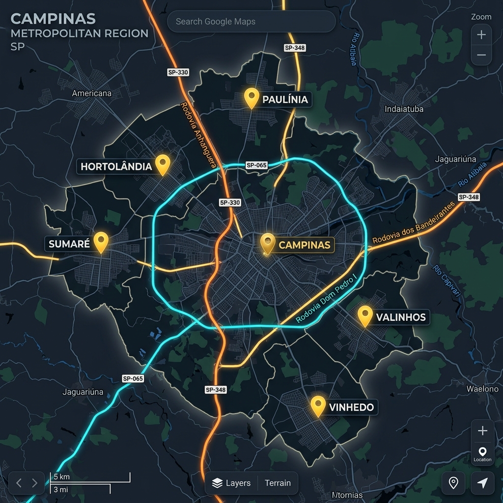 Mapa de Cobertura Beto Guincho - Região Metropolitana de Campinas